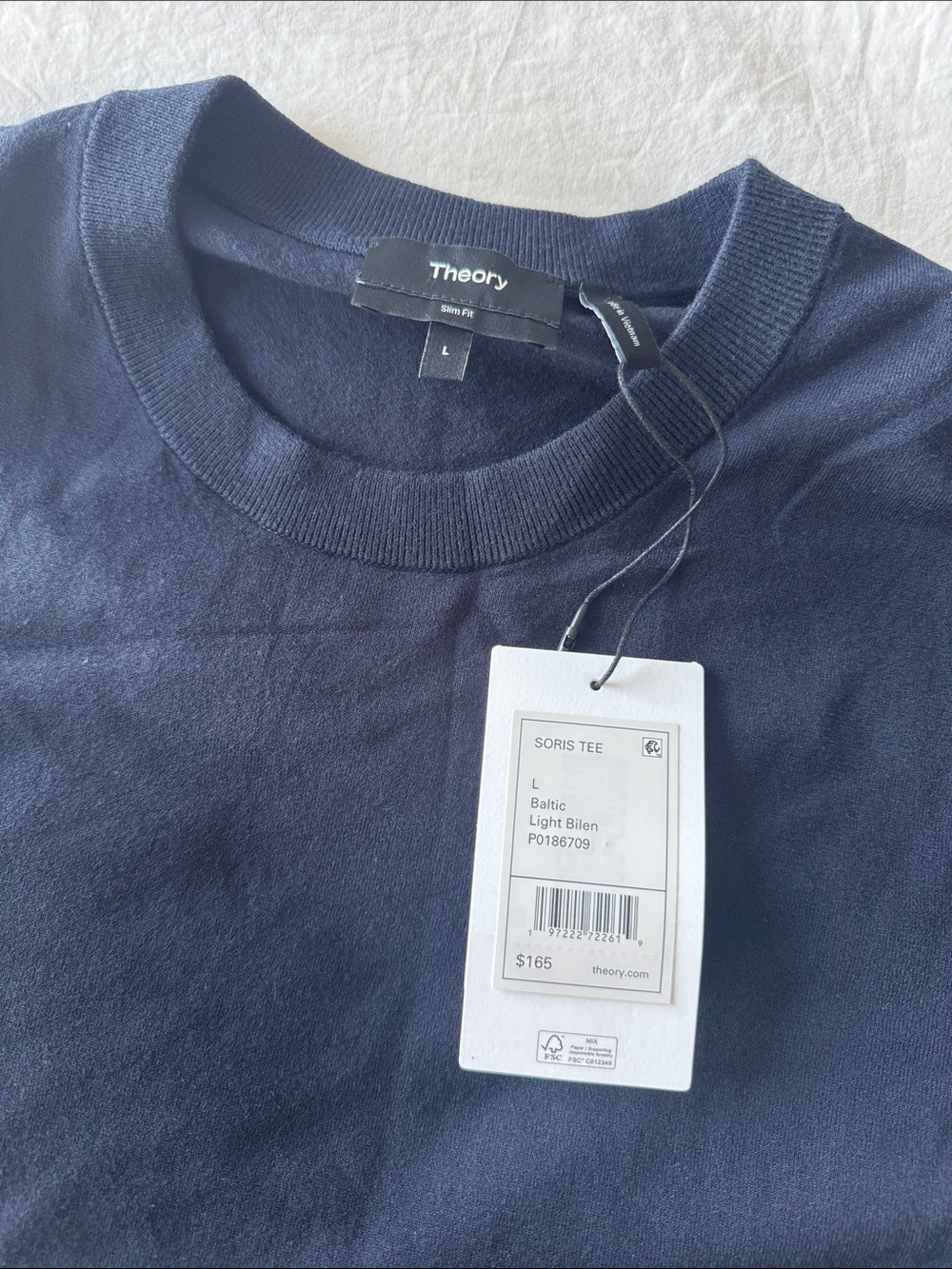 Theory Baltic Short Sleeve Crew Neck Tee - Blue